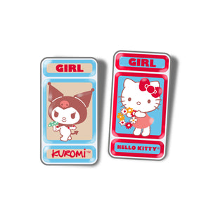 Girl x Sanrio Kitty/Kuromi Enamel Pin Set
