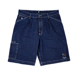 Magenta OG Denim Pocket Long Shorts - Blue Denim