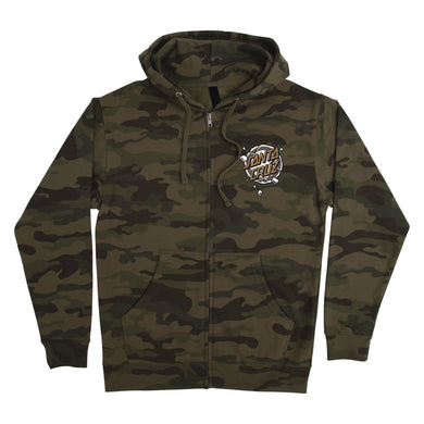 Santa Cruz Roskopp Destruct Dot Zip Camo Hooded Heavyweight Sweatshirt - Mens